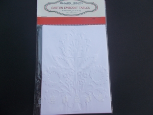 CARTON CU MODEL IN RELIEF - Carton embosat tablou cu flori