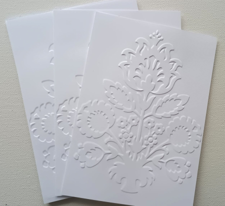 CARTON CU MODEL IN RELIEF - Carton embosat tablou cu flori