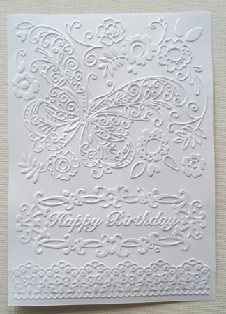 CARTON CU MODEL IN RELIEF - Carton embosat tablou cu flori