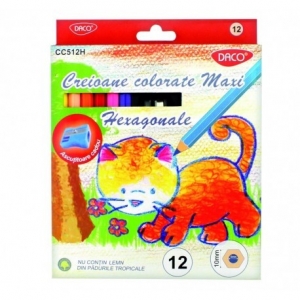 CREIOANE. CARIOCI. - Creion color 12 cul MAXI hexagonal