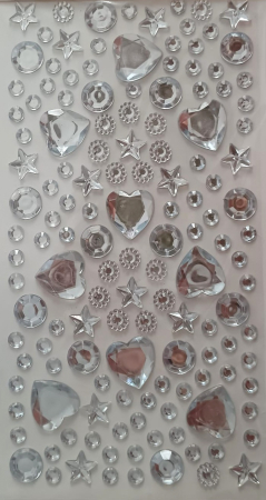 OCHI MOBILI. DIAMANTE. PAIETE. - Diamante argintii - inimi, stele și cercuri