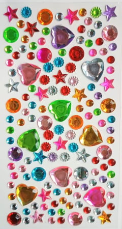 OCHI MOBILI. DIAMANTE. PAIETE. - Diamante mix multicolore - inimi, stele și cercuri