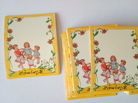 ACCESORII MARTISOARE - Etichete carton cu copii ZAMBESTE - set 100 bucati