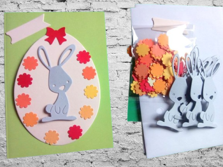 COLECTII - Felicitare cu iepure - set confectionare 20 felicitări