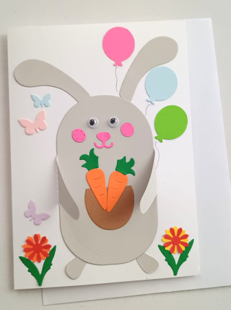 Iepure cu morcovi și flori - set creativ felicitare [1]