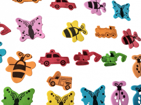 ACCESORII DIN SPUMA GUMATA - Figurine buretate autoadezive 7-8 gr mix transport - insecte