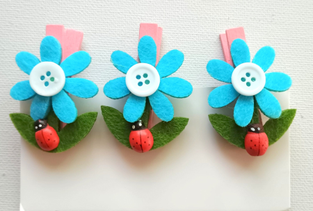 Figurine lemn martisoare - Figurine din lemn - inimi galbene cu cleste - 2 buc