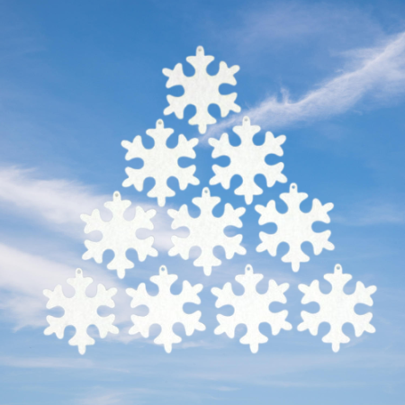 LIPICI. BANDA ADEZIVA - Figurine fetru - fulgi 5 cm - set 10 buc.