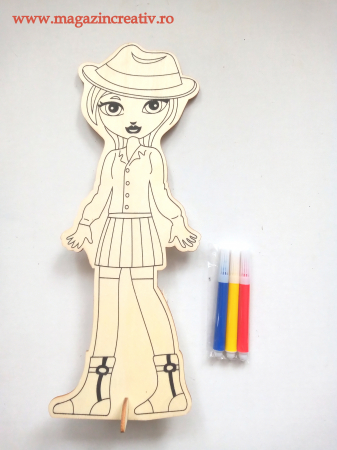 TABLOURI PENTRU MAMA - FLORI - craft din lemn + 3 carioci