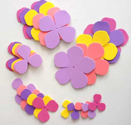 ACCESORII DIN SPUMA GUMATA - Flori spuma colorate