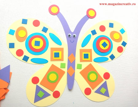 Fluture decorat cu figuri geometrice - set creativ carton [1]