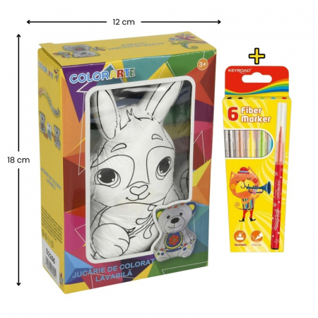IEPURE - set creație jucărie vatelina + 6 carioci lavabile