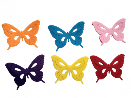 DECUPAJE FETRU - Fluturi color - ornament pasla
