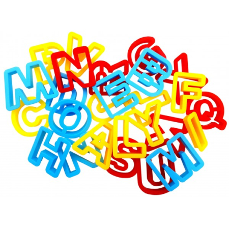 MODELAJ - Sablon litere plastic pentru modelaj CNX, set de 26 buc.