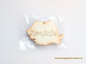 Forma din lemn: harta Romania 8 cm [0]