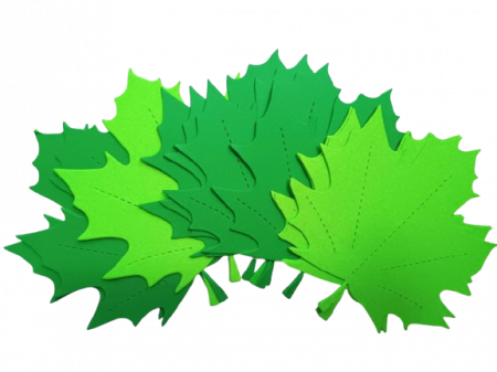 DECUPAJE CU MODEL IN RELIEF - Frunza mare verde 10,5 cm - 30 buc