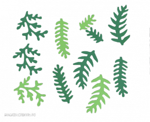 DECUPAJE MICI 1-6 CM - Frunze decor verde