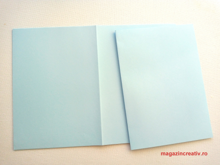 CARTON SI HARTIE - Hartie bleu 80 gr pliata pentru felicitari - format C6