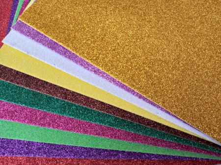 SPUMA GUMATA. FETRU - Hartie gumata glitter autoadeziva