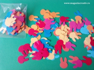 Accesorii decorative Pasti - Iepuri color - 100 buc