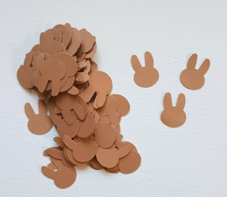 DECUPAJE MICI 1-6 CM - Iepuri maro/ gri 2,5 cm 100 buc