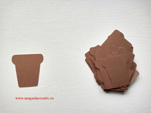DECUPAJE - Ghiveci carton maro 4 cm