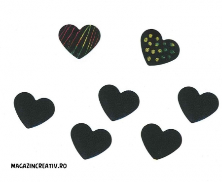 DECUPAJE HARTIE & CARTON DECOR - Inimi curcubeu 3,7 cm
