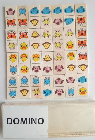 JOCURI EDUCATIVE LEMN - Joc domino animale