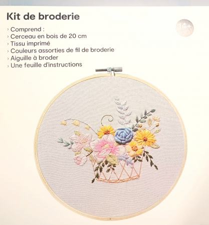 SETURI PENTRU CUSUT - Kit pentru broderie 20 cm - vas cu flori
