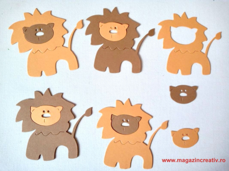 ANIMALE DOMESTICE ȘI SĂLBATICE - Leu - set creativ carton