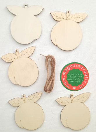 ACCESORII DIN LEMN - Mar pirovragura 7 cm / 7 cm set 5 buc