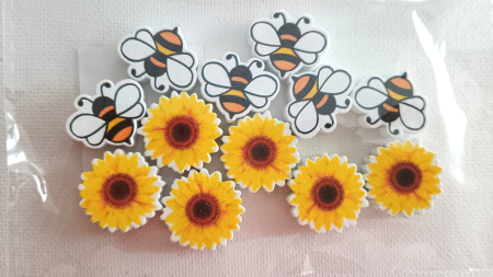 MARTISOR - Năsturei lemn color - fluturi 30 buc/ set