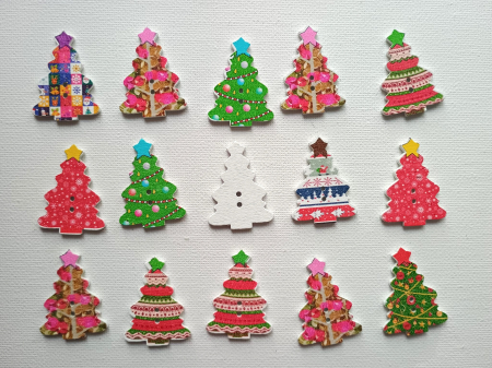 Accesorii din lemn - Brazi lemn color -15 buc/ set