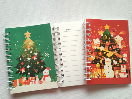 CARTI IDEI CREATIVE. JURNALE. - Notes cu spiră motive Crăciun 1 buc
