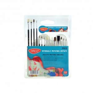 PICTURA - Pensula set 15 cu paleta acuarela