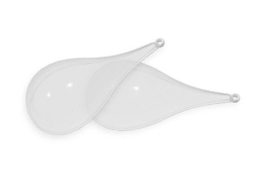 ACCESORII DIN POLISTIREN - Picatura din plastic transparent - doua parti si agatator, 10 cm