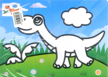 DINOZAURI - Plansa autoadeziva A5 Albina + nisip colorat