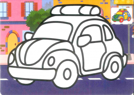 PLANȘE NISIP COLORAT - Plansa autoadeziva A5 MASINA + nisip colorat