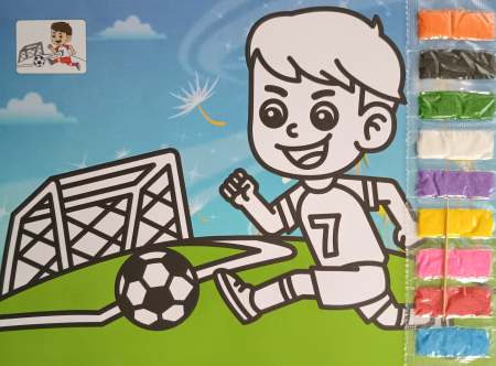 PLANSE NISIP COLORAT. RĂZUIRE. TRANSFER. ZGARIERE. - Plansa nisip colorat 27,3 cm fotbal