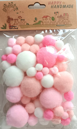 SARMA PLUSATA. POM POM. CLEME. - Pom-pom alb roz