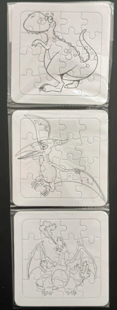 Puzzle carton pentru desenat dinozauri