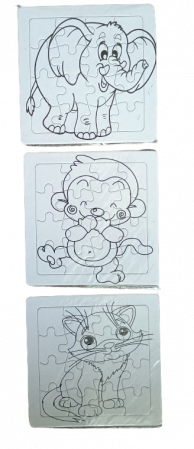 Puzzle carton - Puzzle carton pentru desenat animale