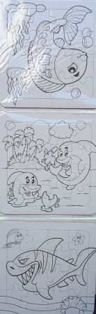 Puzzle carton - Puzzle carton pentru desenat mediul acvatic