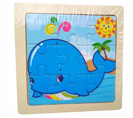 Puzzle lemn - Puzzle incastru lemn  balena