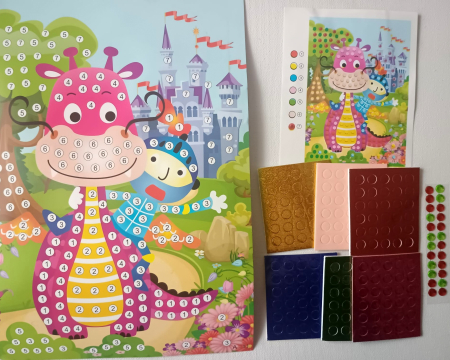 JOCURI CREATIE - Puzzle mozaic buretat - Fetita flori