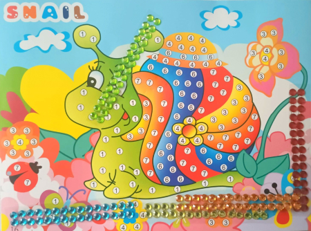 JOCURI CREATIE - Puzzle pe numere cu strasuri 24X27cm fetita