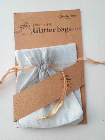 Figurine ipsos pentru Craciun - Pungi decorative  aurii 12,5 cm - 2 buc.