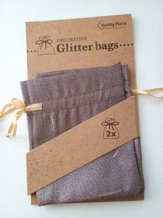 Figurine ipsos pentru Craciun - Pungi decorative cupru12,5 cm - 2 buc.