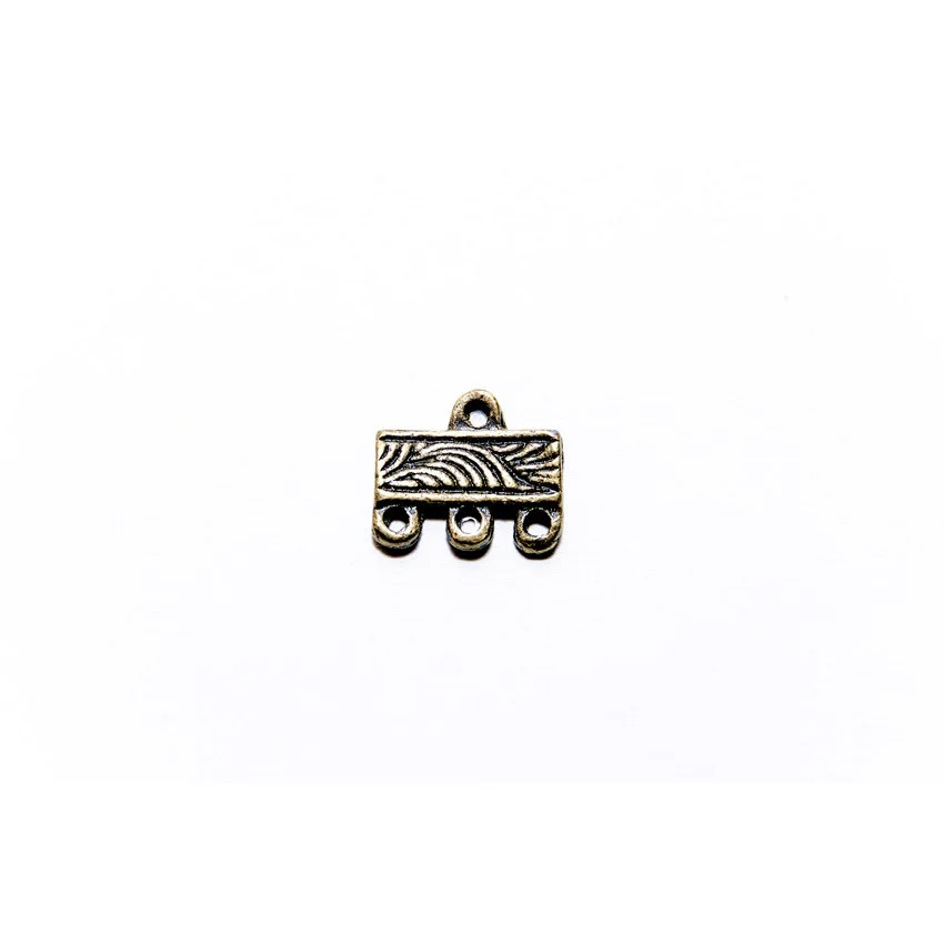 SARMA PLUSATA. POM POM. CLEME. - Set 10 distantiere multisir din metal - 3 gauri, 1.2 x 1 cm