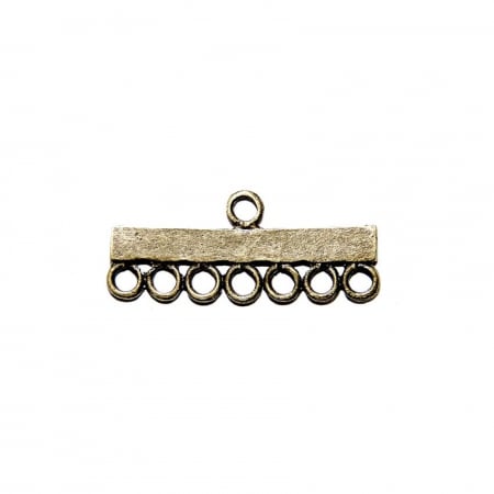 SARMA PLUSATA. POM POM. CLEME. - Set 10 distantiere multisir din metal - 7 gauri, 3.7 x 1.5 cm